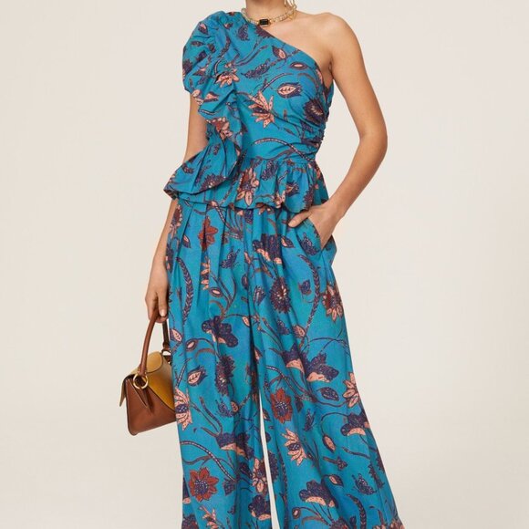 Ulla Johnson Solana Asymmetrical One-Shoulder Jumpsuit - Picture 7 of 8